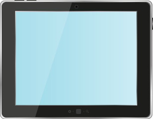 Black abstract tablet pc on white background