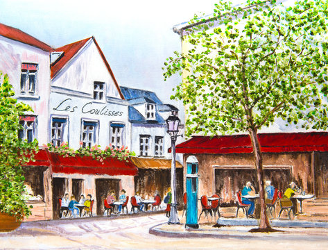 Painting of a Village Square