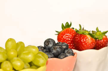strawberry, grape and bilberry