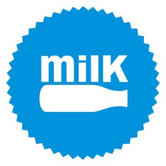 vector blue sticer milk