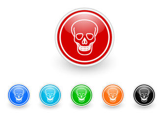 skull icon vector set