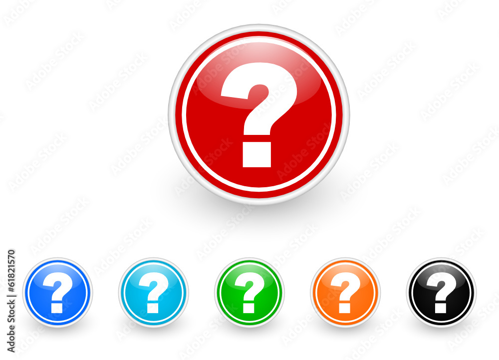 Poster question mark icon vector set