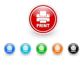 printer icon vector set