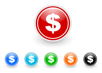 dollar icon vector set