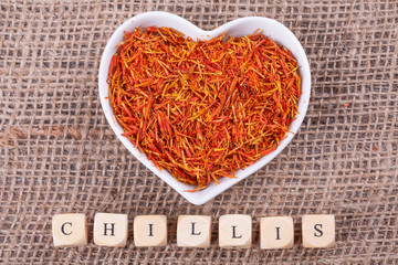 chilli on sack cloth