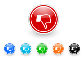 dislike icon vector set