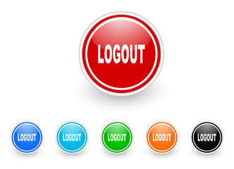 logout icon vector set