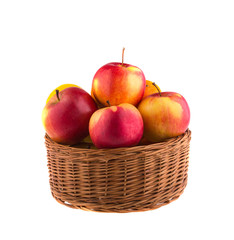 Fresh Apples in a wooden basket