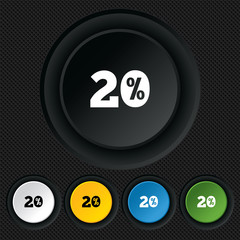 20 percent discount sign icon. Sale symbol.