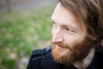 young hipster red bearded man