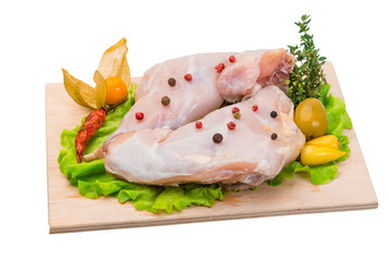 Raw rabbit meat