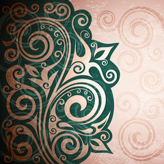 Abstract floral vintage illustration.