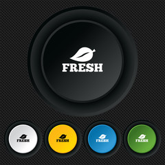 Fototapeta premium Fresh product sign icon. Leaf symbol.