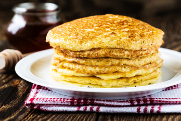 Pancake. Pancakes stack, traditional Russian pancakes - blini