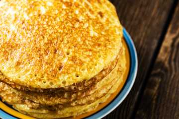 Pancake. Pancakes stack, traditional Russian pancakes - blini