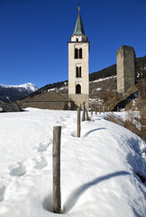 Fototapeta na wymiar Santa Maria in Calanca, Switzerland