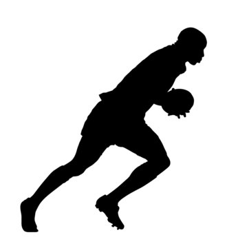 Side Profile of Rugby Speedster Running With Ball