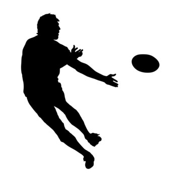 Side Profile of Rugby Speedster Passing the Ball