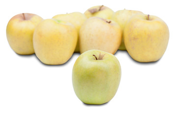 Multiple yellow apples