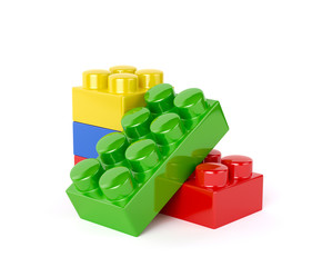 Plastic toy blocks isolated
