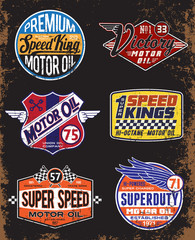 Vintage Motor Oil Signs and Label Set - 61827134