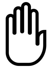 Hand outline vector icon