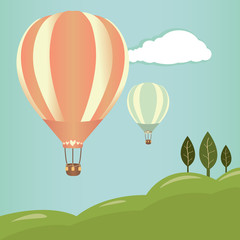 Fototapeta premium Hot air balloons landscape