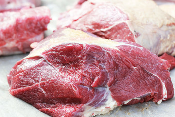 Fresh raw beef  in the market