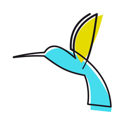 Colourful cartoon hummingbird