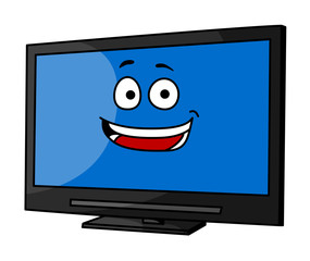 Cheeky smiling cartoon TV or monitor