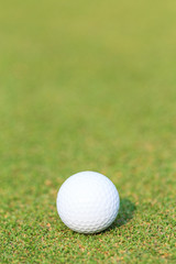Golf ball on green grass