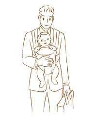 パパと赤ちゃん　イクメン