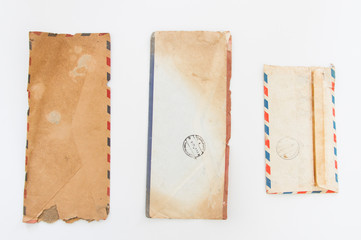 Old envelope on white background