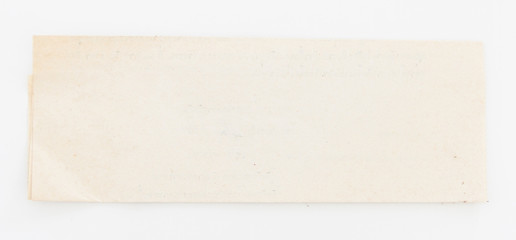 Old letter paper on white background