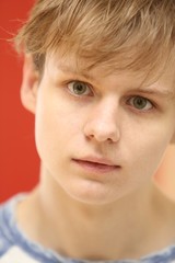 Teenaged Boy with Blue Eyes