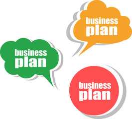 business plan. Set of stickers, labels, tags. Business