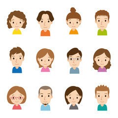 顔　セット／若者男女