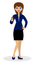 business woman heaved up an index finger upwards