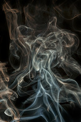 color abstract smoke isolated black background