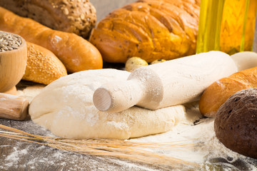 flour, eggs, white bread, wheat ears