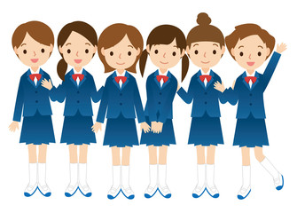 Obraz premium 女子学生のグループ