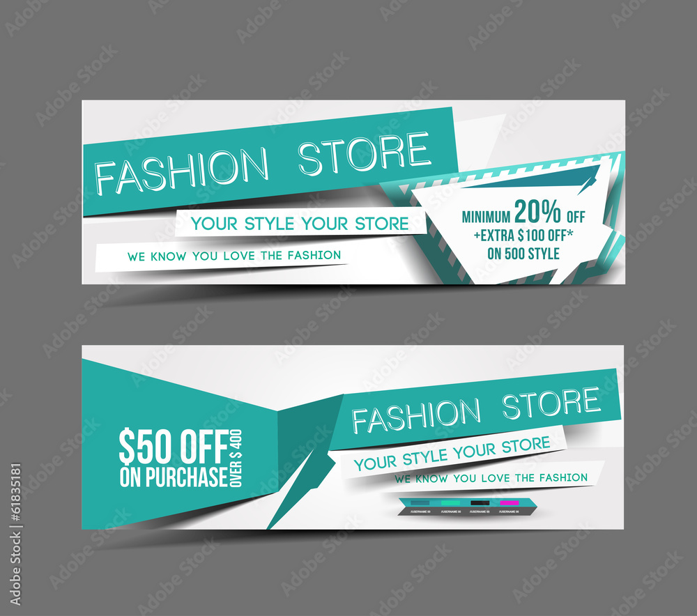 Canvas Prints fashion store web banner, header layout template.