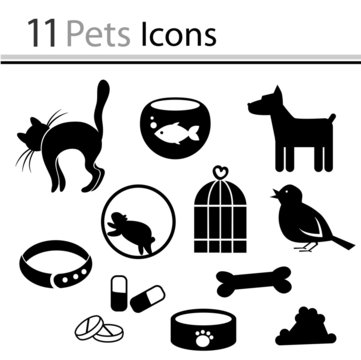 Set of pets icons (vector)