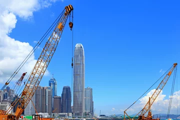 Foto op Plexiglas City development in Hong Kong © leungchopan