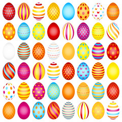 48 Slim Easter Eggs Pattern Color