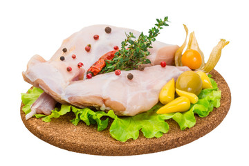 Raw rabbit meat