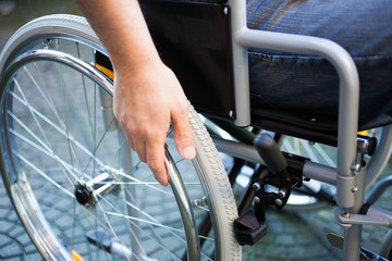 Man using his wheelchair
