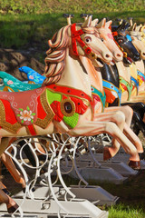 colorful horses on a carousel