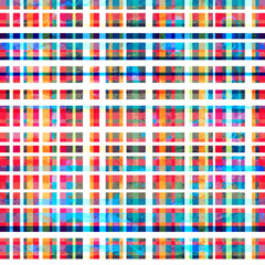 colorful grid seamless pattern with grunge effect