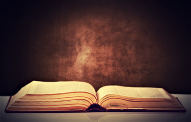 old brown book opened